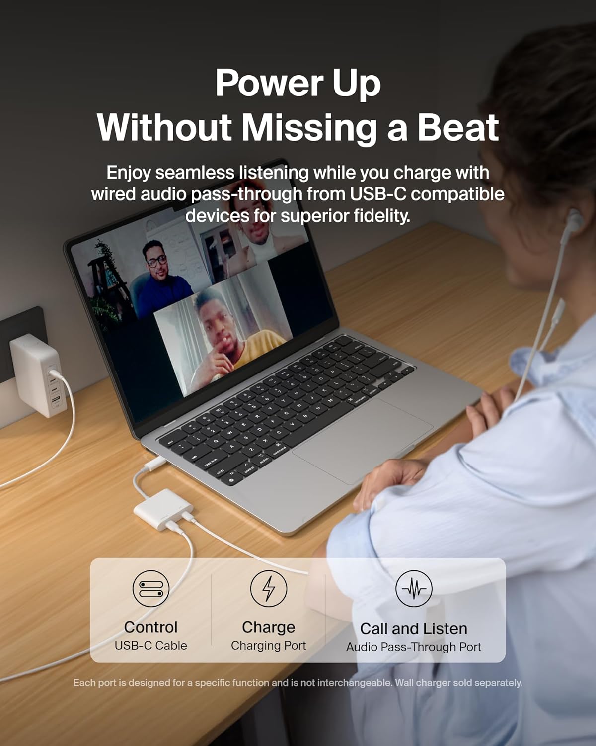 Belkin Connect USB-C Data + Charge Adapter (WCZ002BTWH) (OPEN BOX)