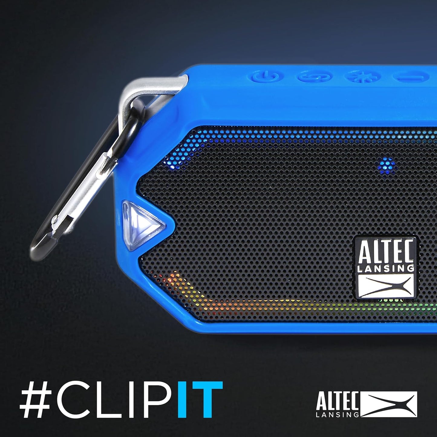 Altec Lansing HydraMini Bluetooth Speaker – Waterproof LED – Royal Blue – OPEN BOX