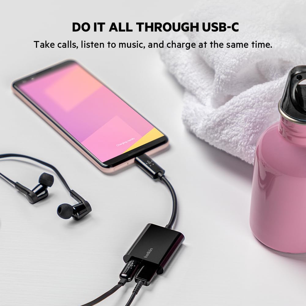 Belkin RockStar USB-C Audio + Charge Adaptor F7U081BTBLK (OPEN BOX)