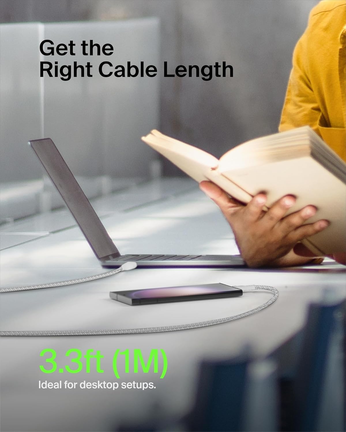 Belkin BoostCharge Braided USB-A to USB-C Cable (1M/3.3ft) (OPEN BOX)