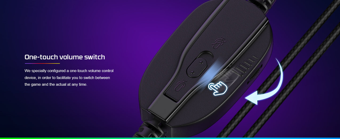 Fachixy FC200 Gaming Headset with Mic for PS4/PS5/PC/Mac/Xbox One, Noise Canceling Headset with Stereo Microphone Sound, Computer Headset with 3.5mm Jack & RGB Light