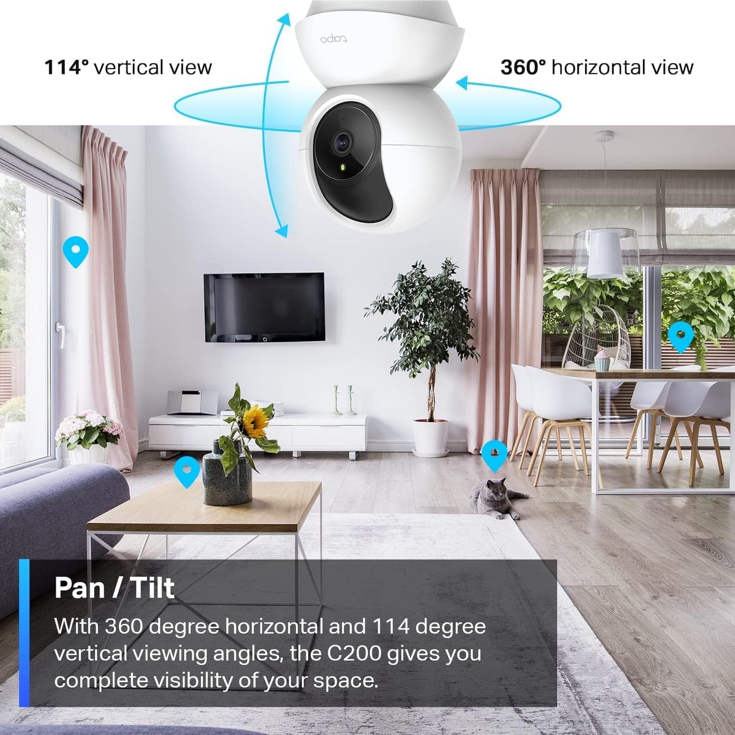 TP Link Tapo C200 Pan/Tilt Home Security WiFi Camera 1080P (OPEN BOX)