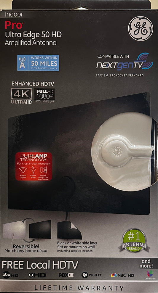 GE Pro Ultra Edge 50 Amplified Indoor Antenna 50 Mile Range