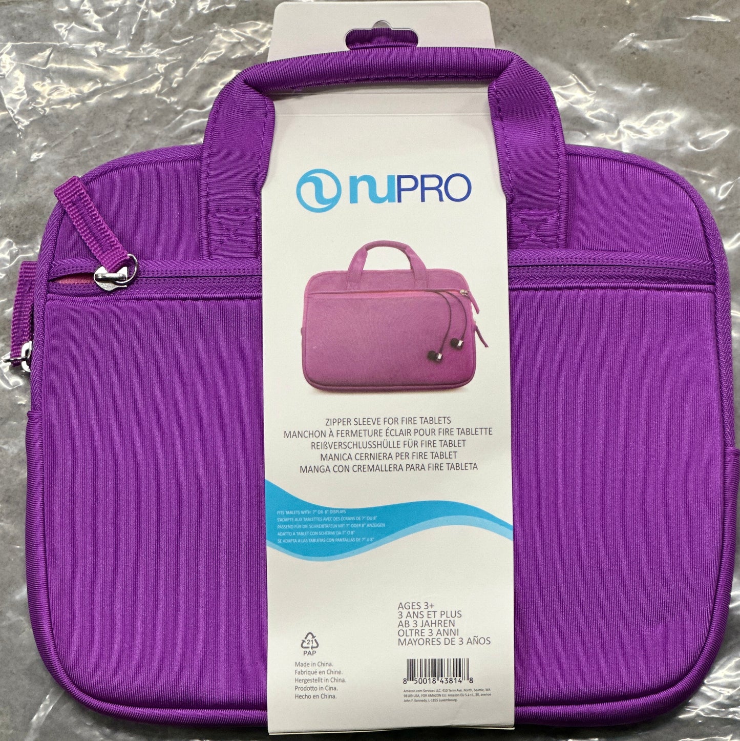 NuPro Zipper Sleeve for Fire Kids Edition 7" 8" Tablets