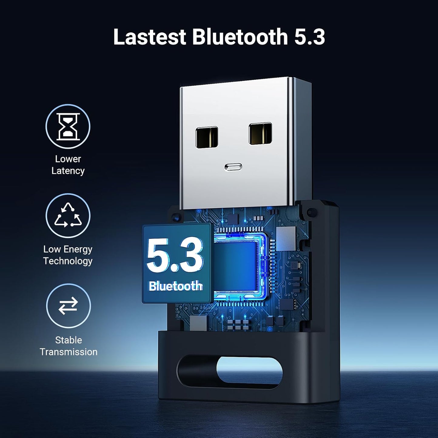 UGREEN USB Bluetooth Adapter, 5.3 Bluetooth Adapter for PC (NO BOX)