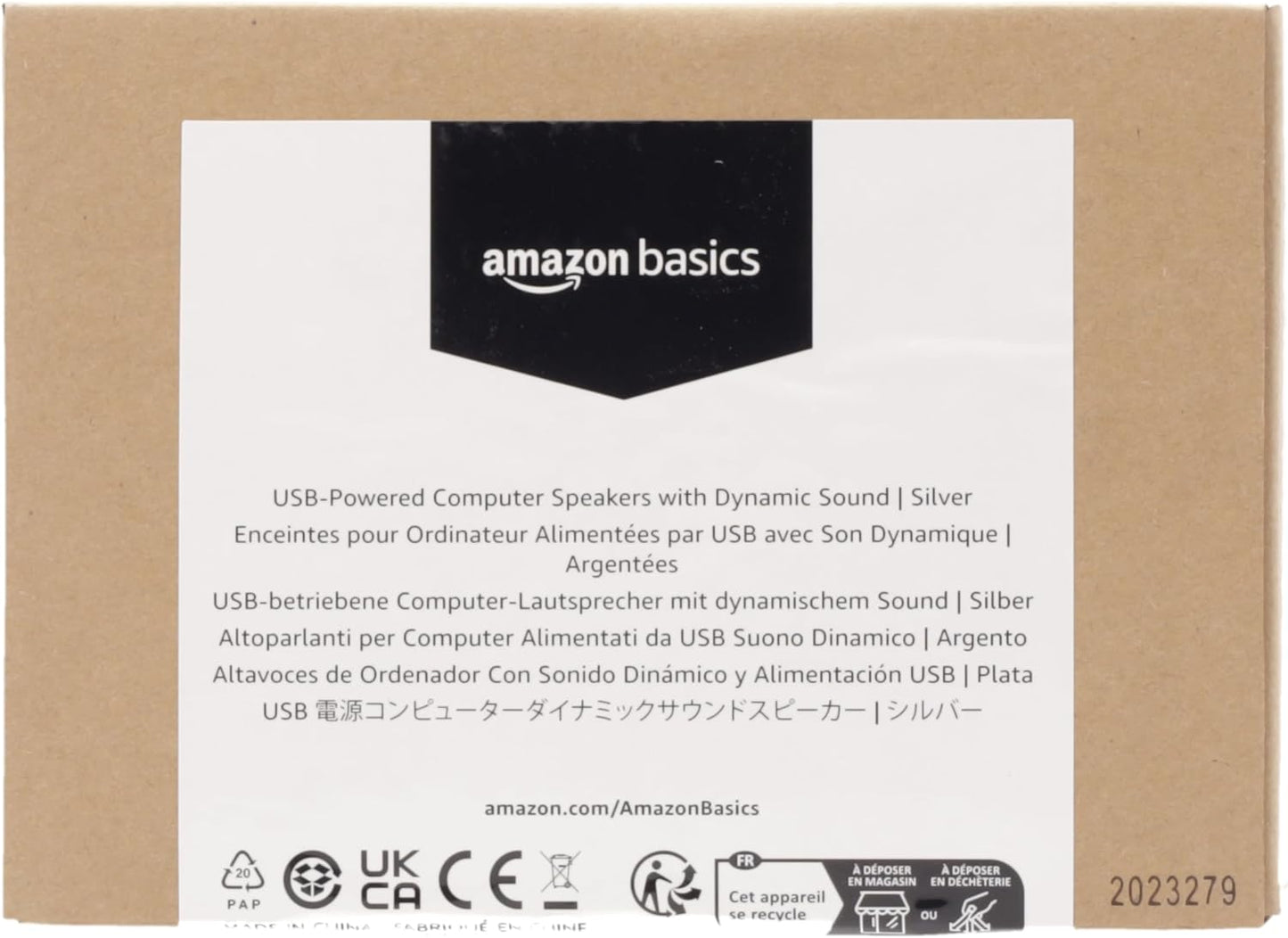 Amazon Basics - 2 speakers with plug-and-play USB port for computer or laptop (OPEN BOX)