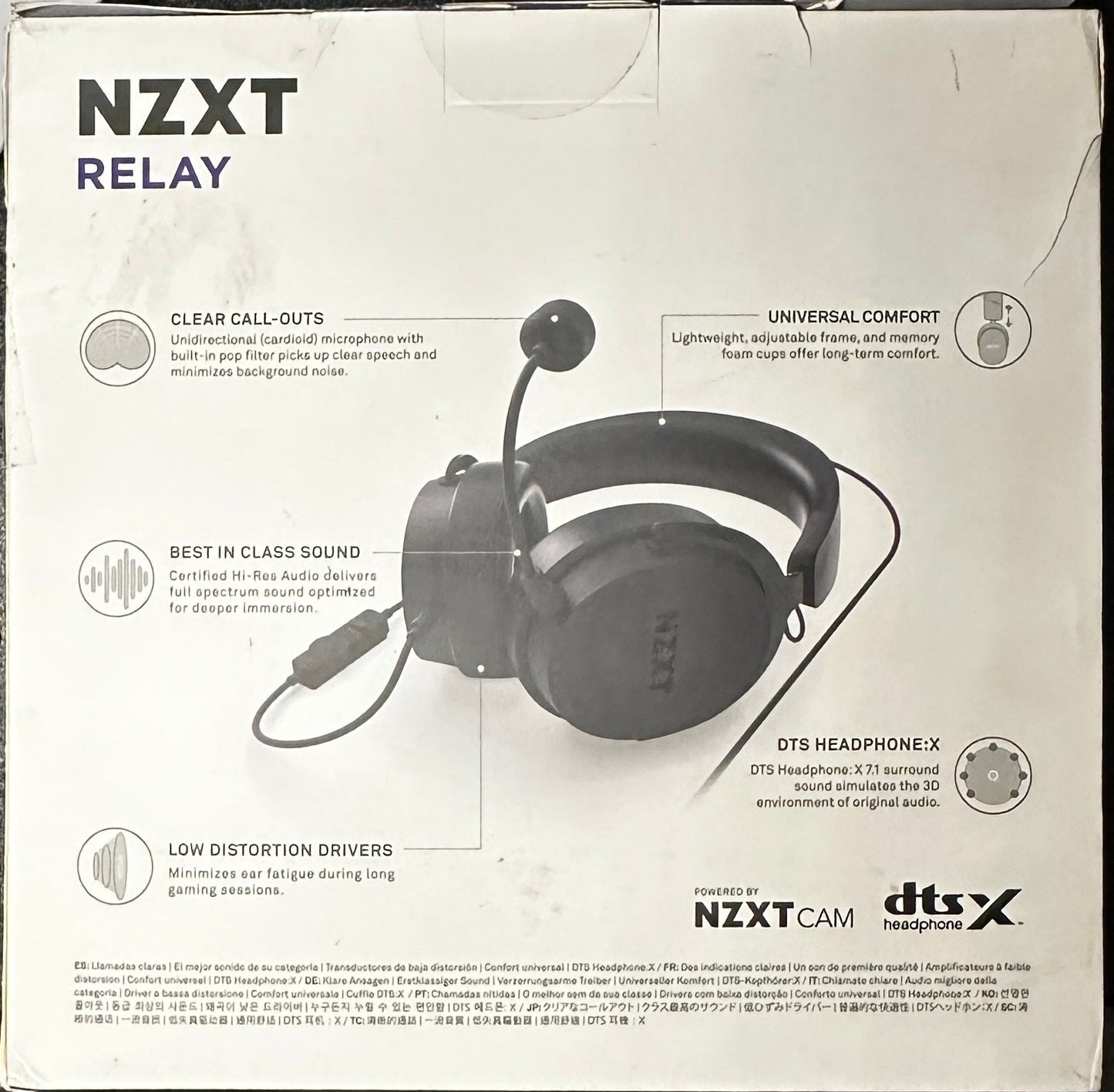 NZXT Relay Wired PC Gaming Headset AP-WCB40-B2 – Hi-Res Audio DTS 7.1 Surround Black