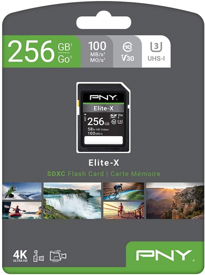 PNY Technologies 256GB Elite-X microSDXC Flash Memory Card, Class 10, UHS-I U3 (OPEN BOX)