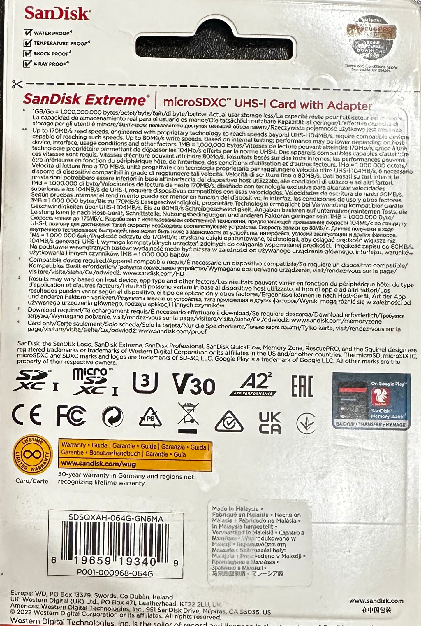 SanDisk 64GB Extreme microSD Memory Card for Mobile Gaming - SDSQXAH-064G-GN6MA