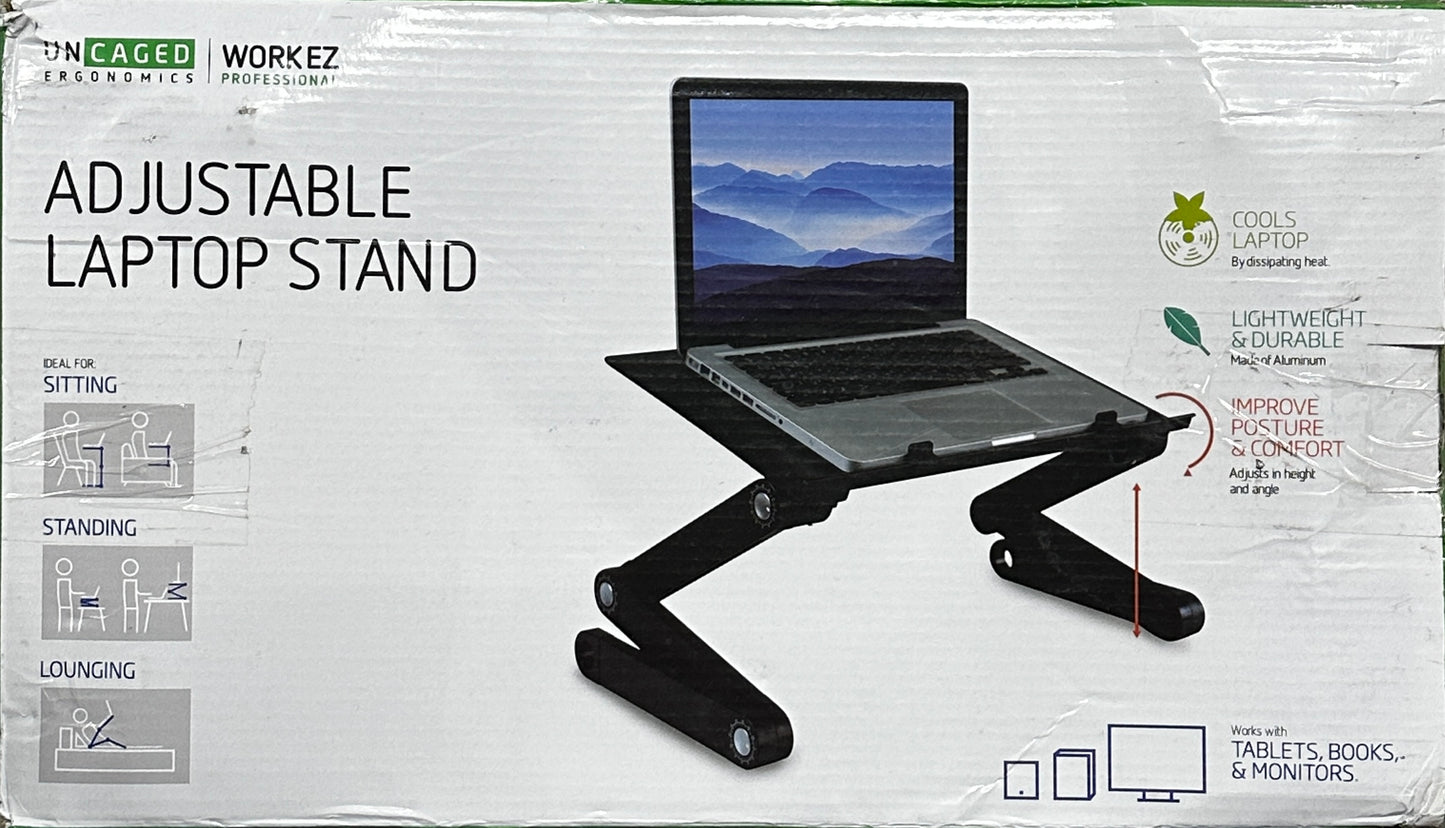 WorkEZ Adjustable Laptop Stand – Foldable Ergonomic Desk & Bed Laptop Holder