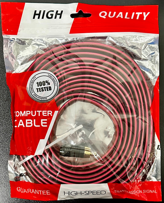 Yuchenfeng 14AWG RCA to Bare Wire Cable – Gold-Plated OFC Zero-Noise 16.4FT