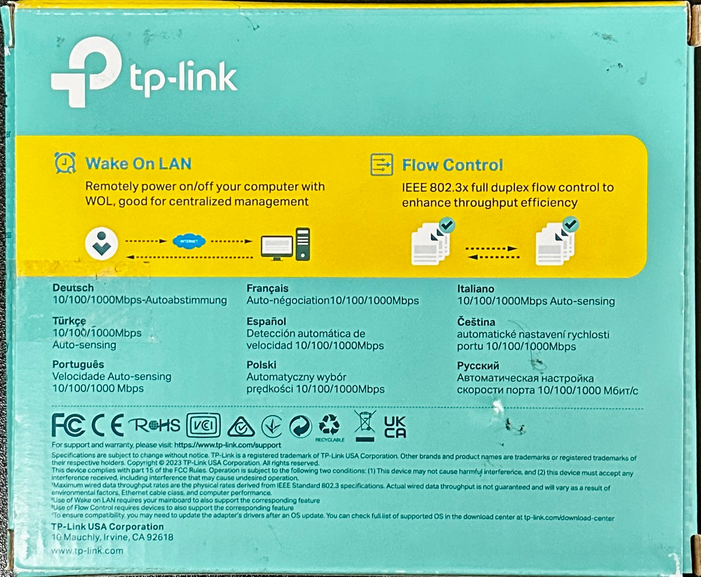 TP-Link TG-3468 Gigabit PCIe Ethernet Network Card Win10/11