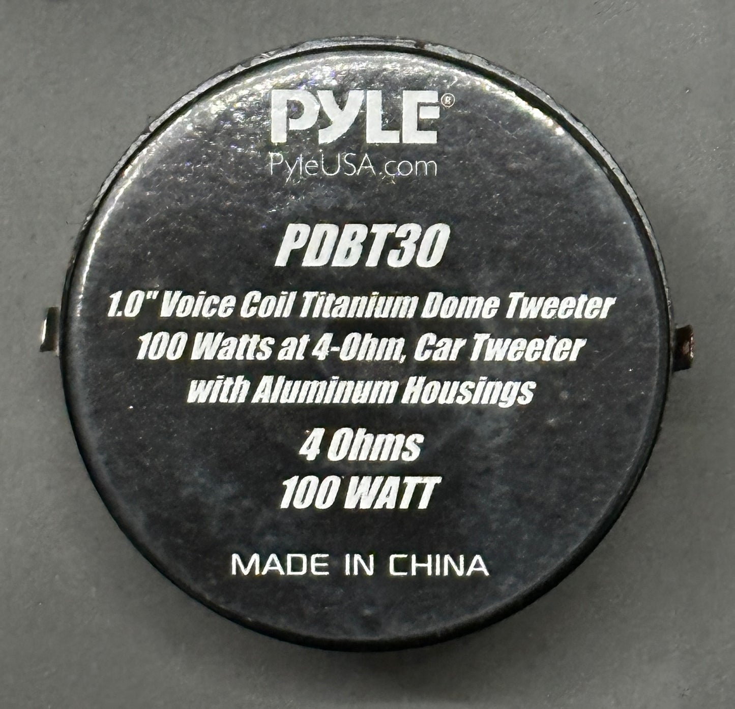 Pyle PDBT30 2.5" 100W Titanium Car Tweeter – 1" Voice Coil, 4 Ohm, Aluminum Frame