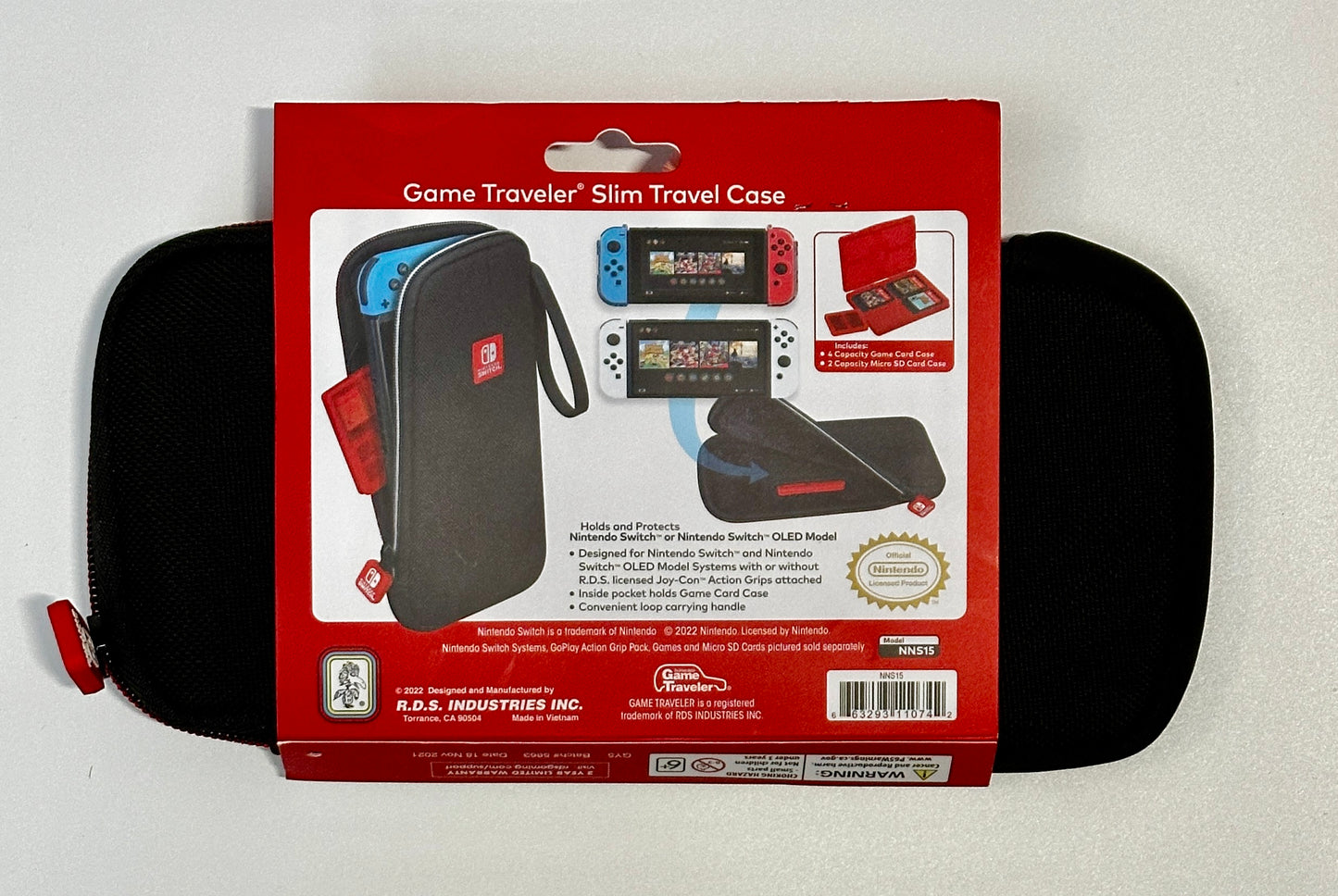 RDS Game Traveler Deluxe Case for Nintendo Switch OLED/Slim – Licensed – Black