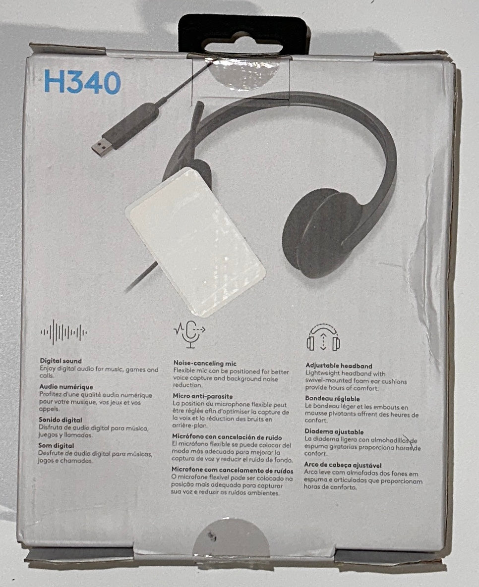 Logitech H340 USB Headset for PC & Mac – Black