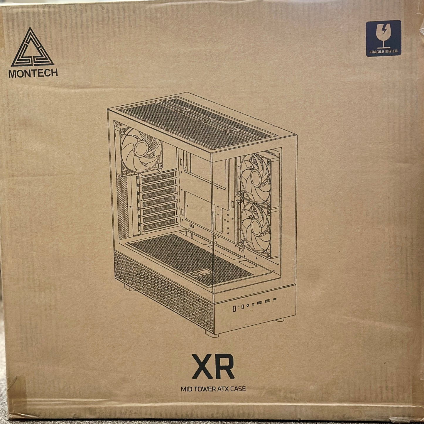 MONTECH XR (XR-B) ATX Mid-Tower PC Gaming Case Black