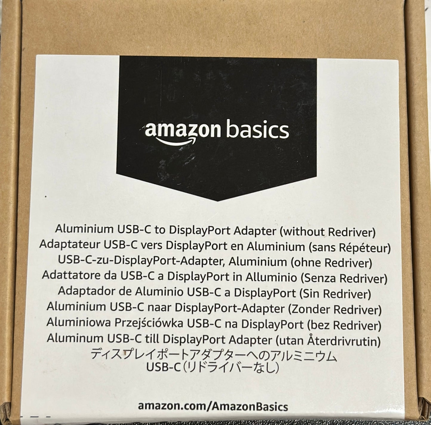 Amazon Basics Aluminum USB-C to DisplayPort Adapter (4K @60Hz), Thunderbolt 3 Compatible