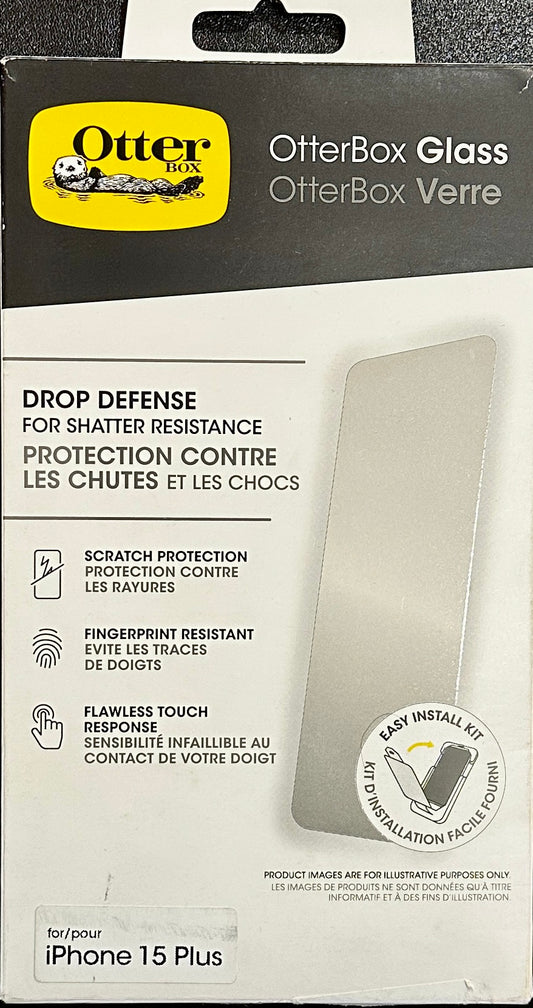 OtterBox Glass Screen Protector for iPhone 15 Plus (OPEN BOX)