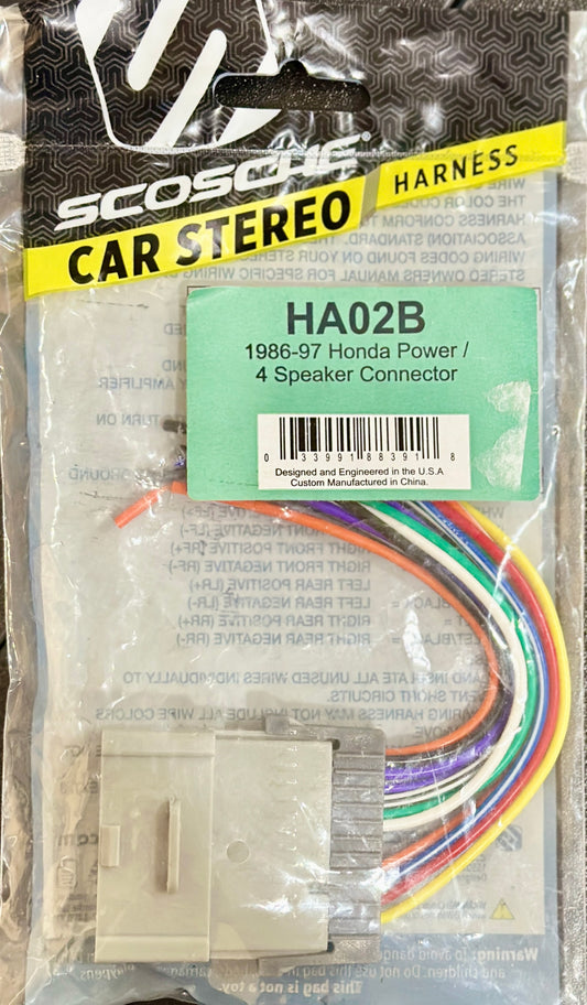 Scosche HA08B 1998-11 Honda Power/Speaker Connectors