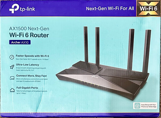 TP-Link Wifi 6 AX1500 Smart WiFi Router (Archer AX10)