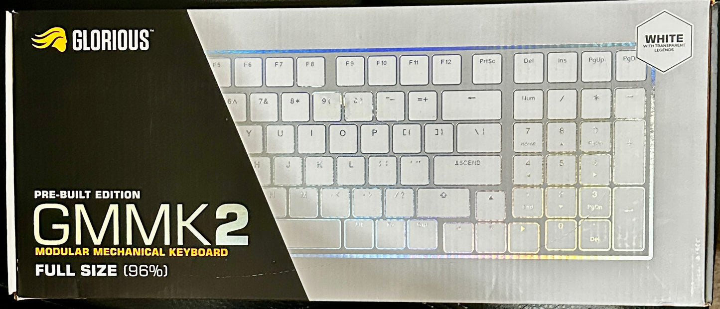 Glorious GMMK2 96% Fox Prebuilt Gaming Keyboard, White (OPEN BOX)