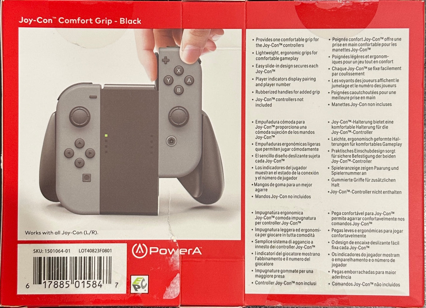 PowerA Joy Con Comfort Grips for Nintendo Switch -Black