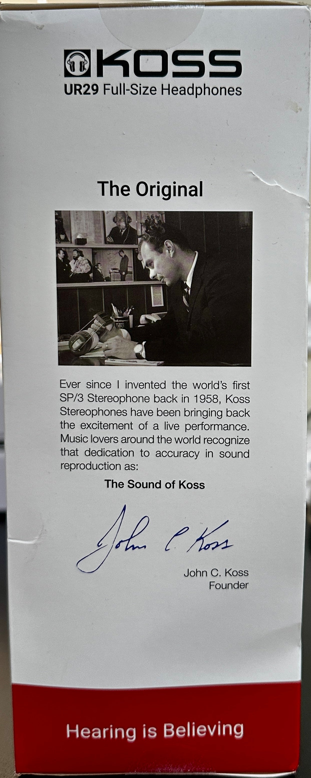 Koss Model UR 29 Full-Size Stereophones Headphones (OPEN BOX)
