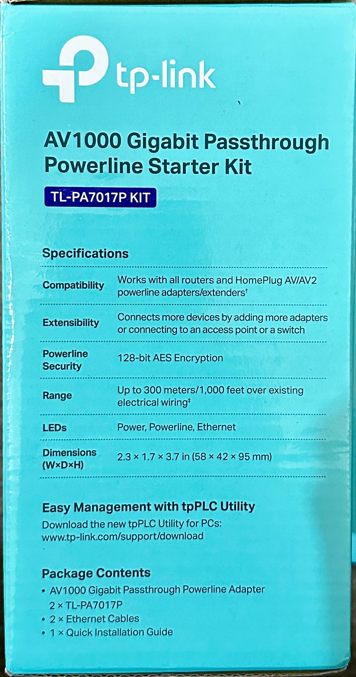 TP-Link AV1000 Gigabit Powerline Starter TL-PA7017P KIT (OPEN BOX)