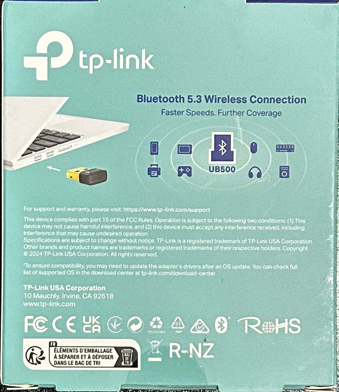 TP-Link UB500 Bluetooth 5.3 Wireless USB Dongle Adapter for PC Computer/XBox/PS4