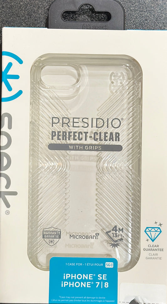 Speck Presidio Perfect-Clear with Grip Case For iPhone 7 iPhone 8 6s 6 iPhone SE 2022 2020