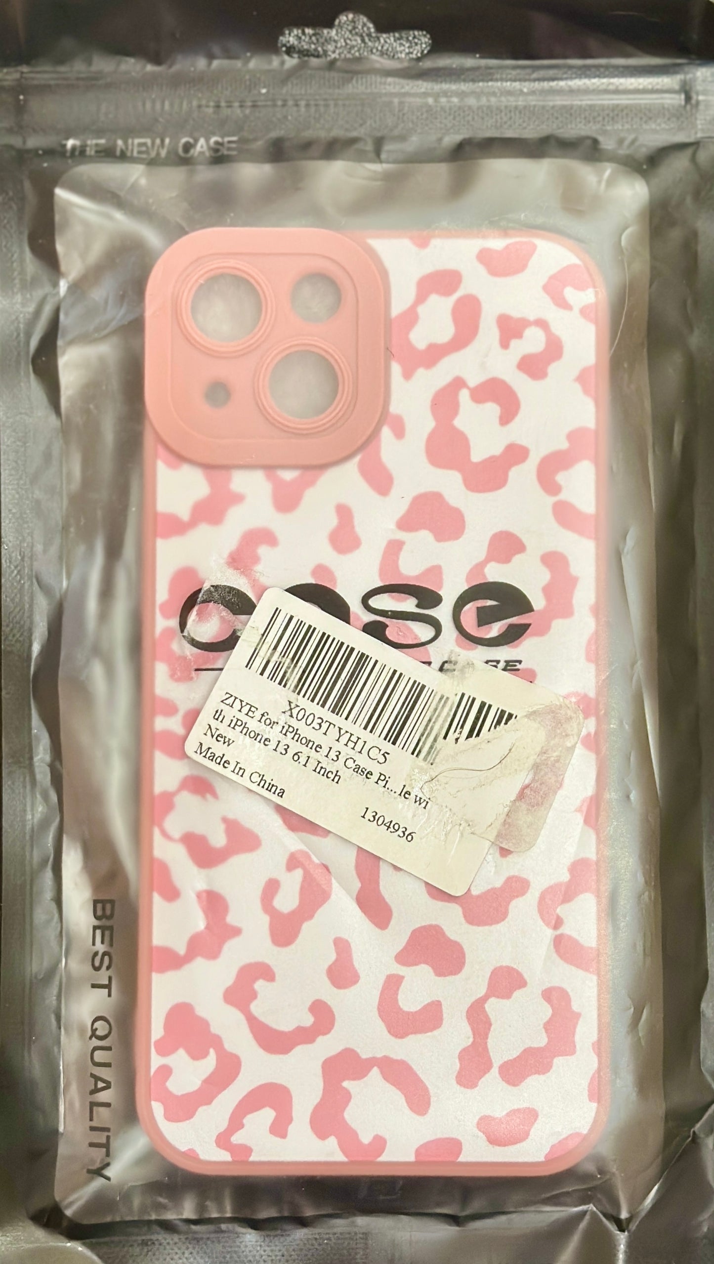 for Case Pink Leopard iPhone 13 Case with Camera Protection (OPEN BOX)