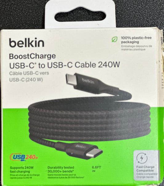 Belkin BoostCharge USB-C to USB-C Cable 240W Fast Charge Braided 2m (OPEN BOX)