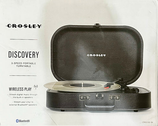 Crosley CR8009B-BK Discovery Portable Turntable with Bluetooth In