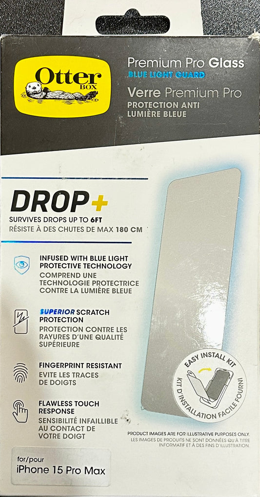 OtterBox iPhone 15 Pro (Only)- Premium Pro Glass Screen Protector (OPEN BOX)