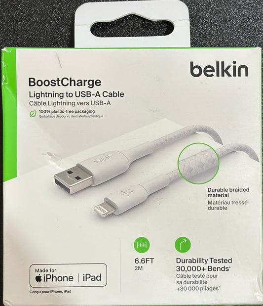 Belkin BoostCharge 6.6ft Braided USB to Lightning Cable (OPEN BOX)