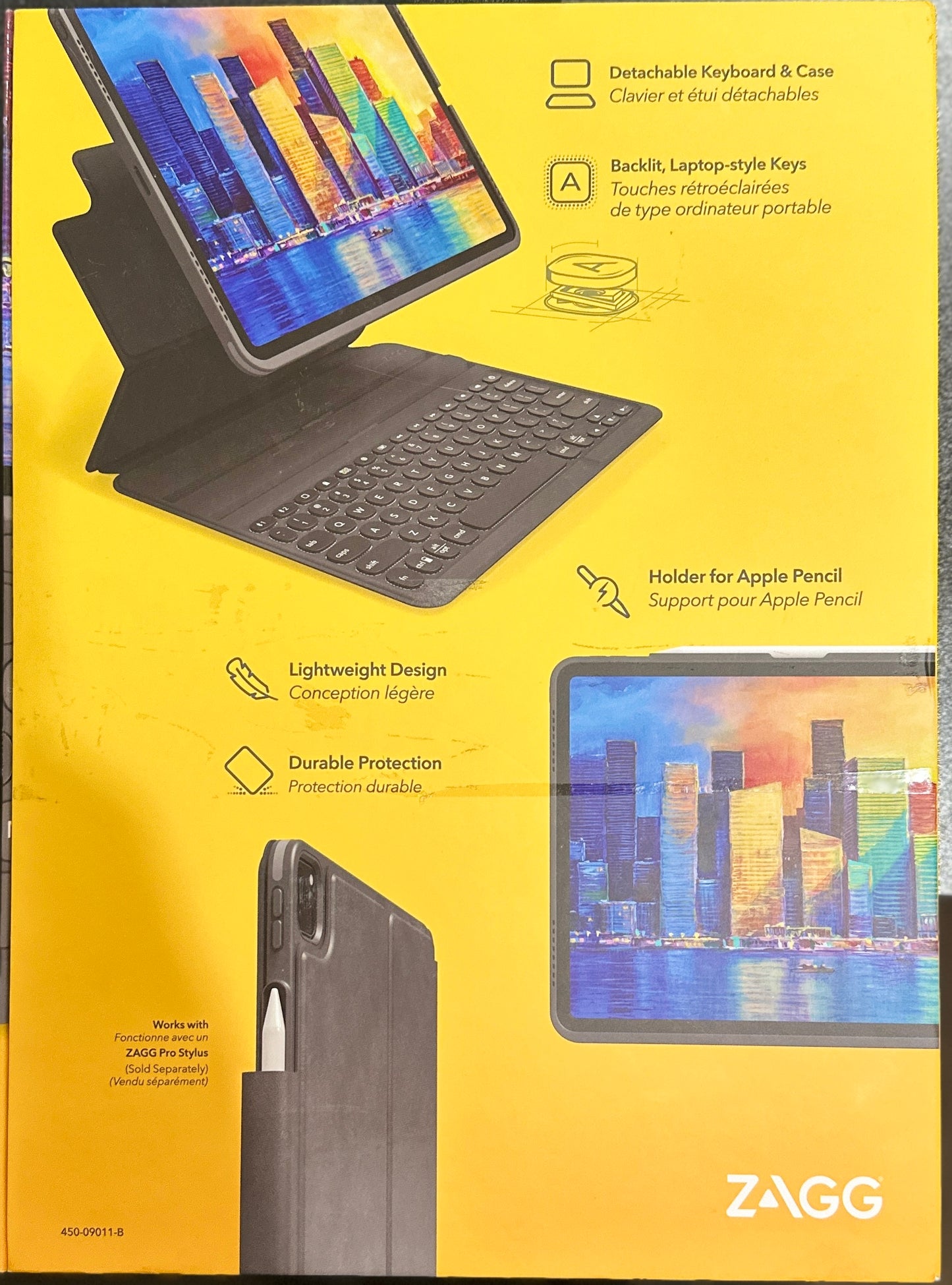 ZAGG Black Pro Keys Military Standard 6.6’ Drop Protection iPad Air 4th Gen (OPEN BOX)