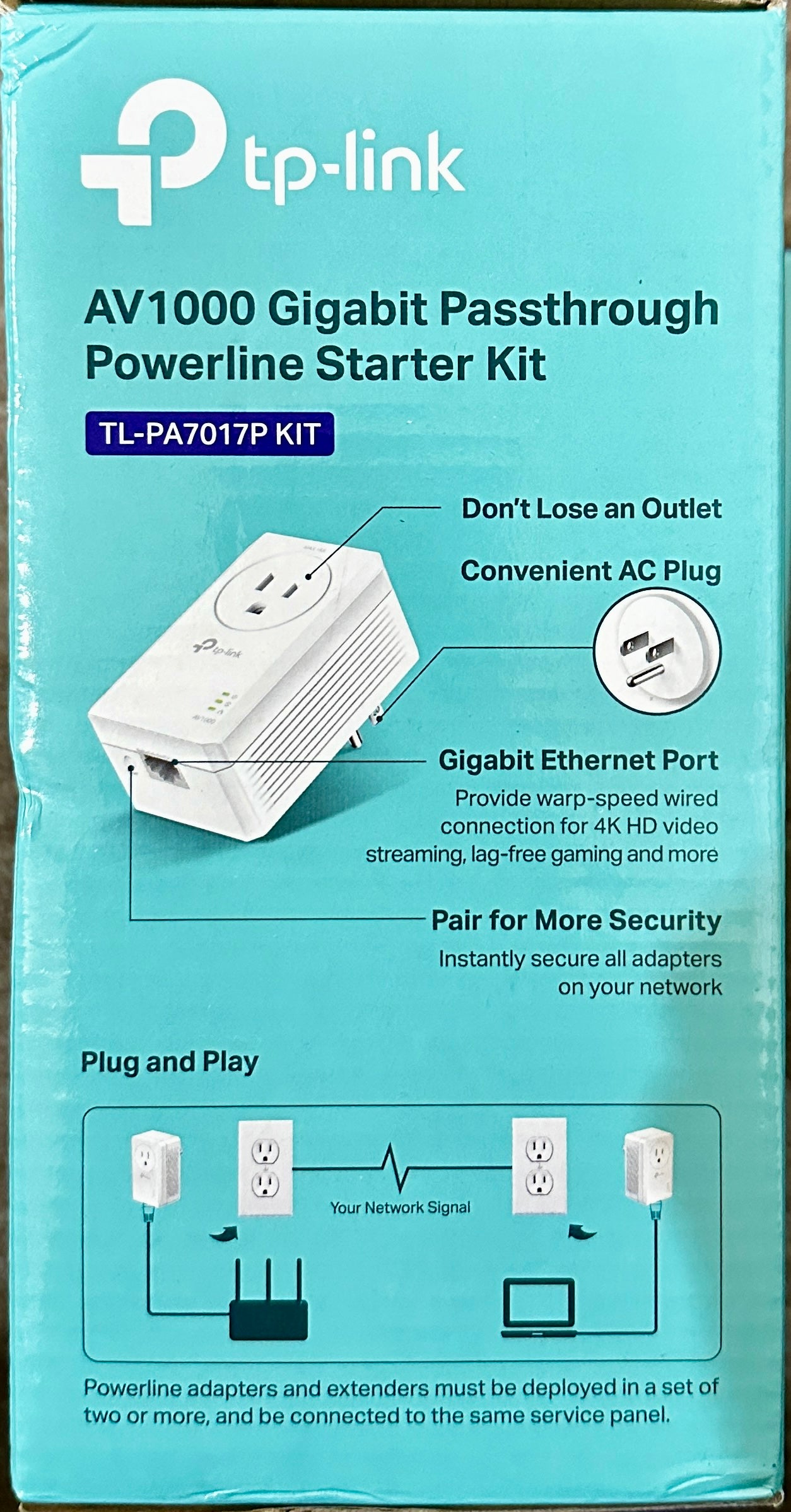 TP-Link AV1000 Gigabit Powerline Starter TL-PA7017P KIT (OPEN BOX)