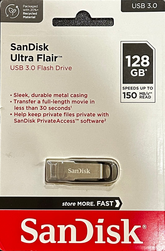 SanDisk Ultra Flair SDCZ73-128G-G46 - USB 3.0 flash drive, 128GB capacity