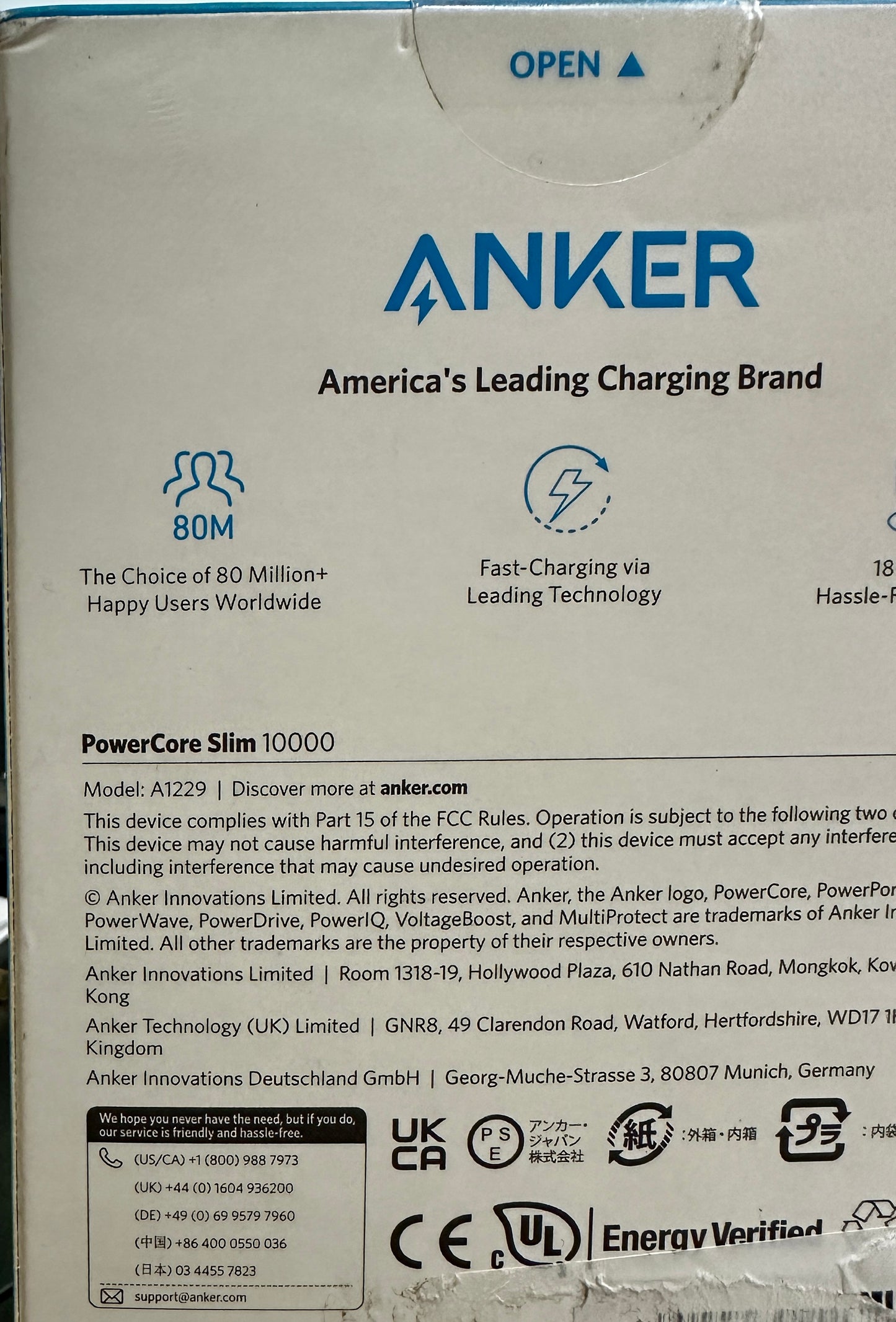 Anker PowerCore Slim 10000 Charging Portable External Battery (A1229) (OPEN BOX)