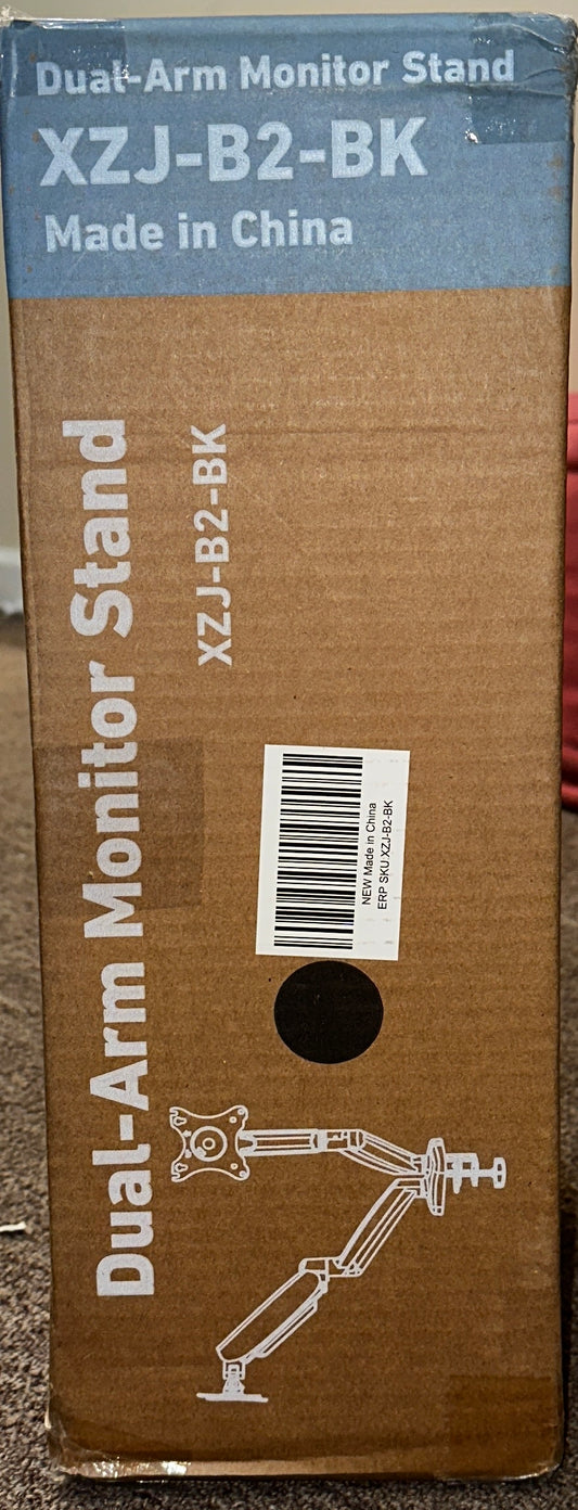 GlasFlength Dual Monitor Stand, Adjustable Height Monitor Mount (OPEN BOX)