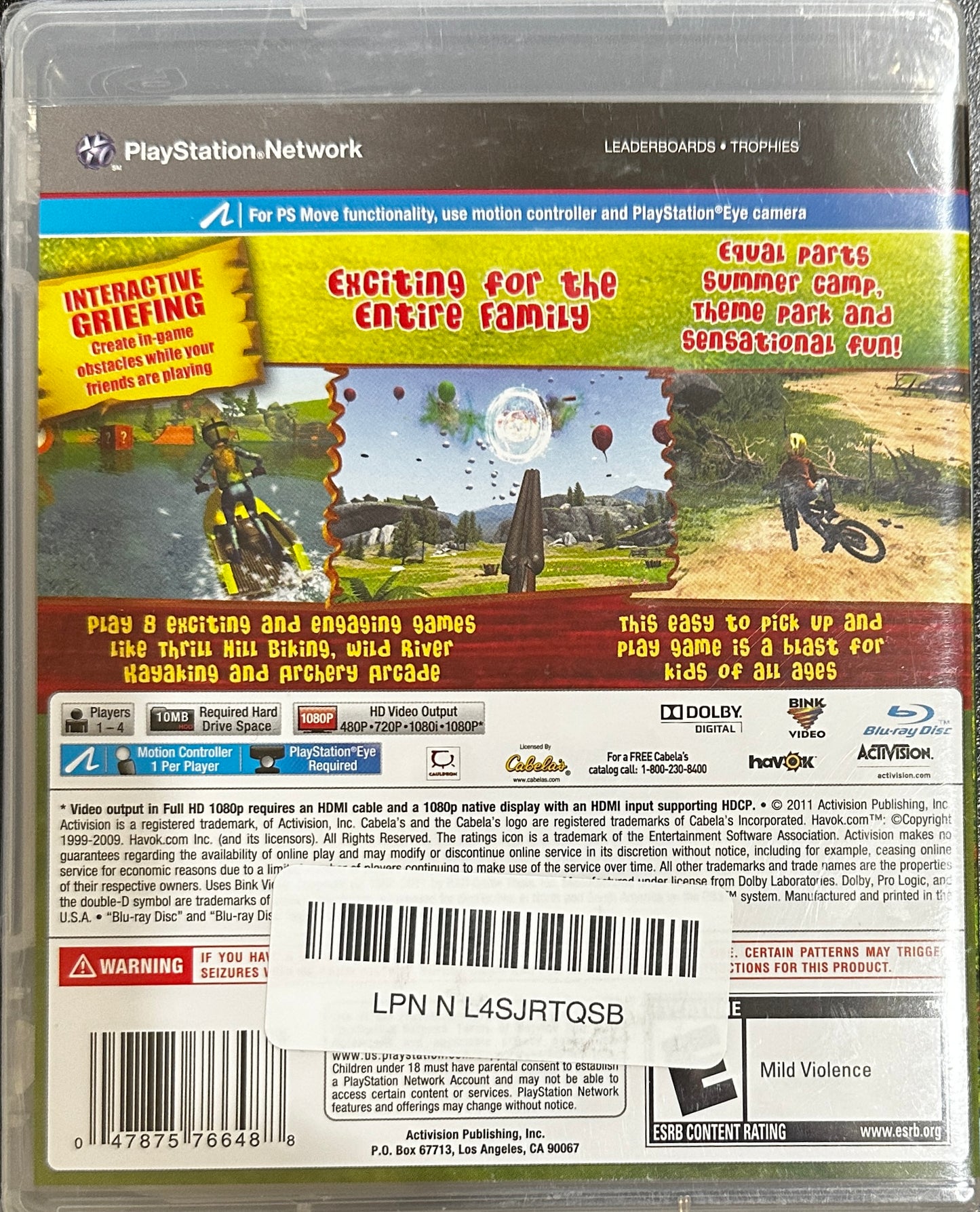 Cabelas Adventure Camp Sony PlayStation 3 PS3