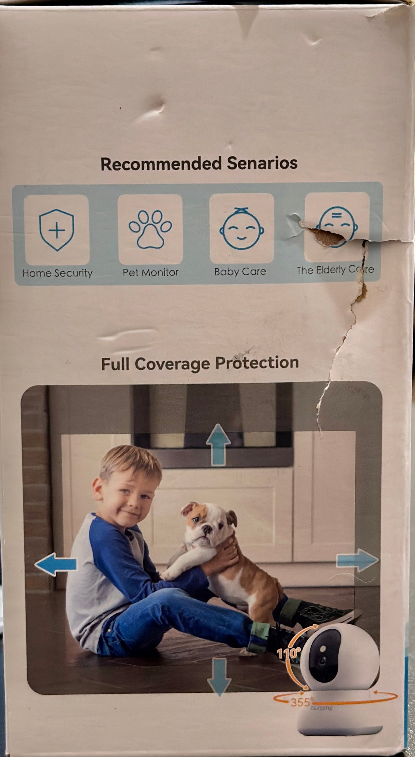 Blurams Indoor Camera 2K, Security Camera, 360° Pet Camera for Home (OPEN BOX)