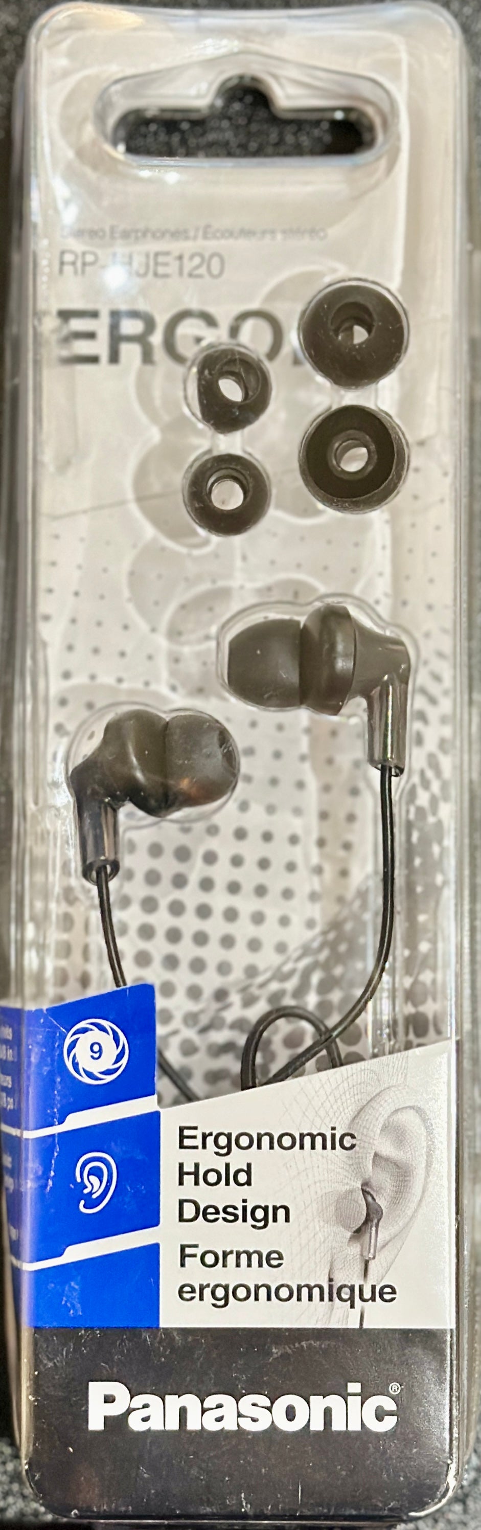 Panasonic RP-HJE120-KA ErgoFit In-Ear Headphones (OPEN BOX)